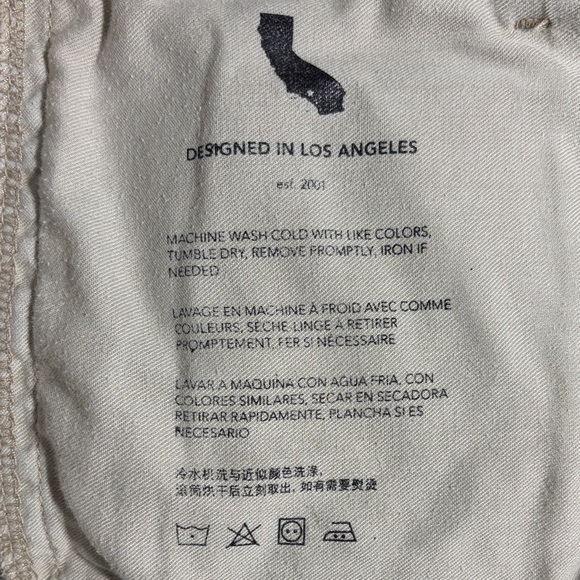 AG Adriano Goldschmied mens stone khaki flat front 8.5" chino shorts - size 34R - Picture 7 of 12